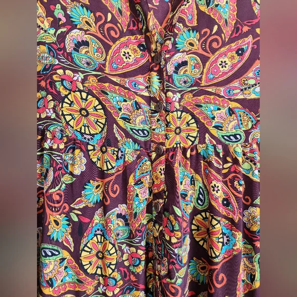 Me 2 Magic Anthropologie Colorful Paisley Print Dress Size 1x - Picture 4 of 4